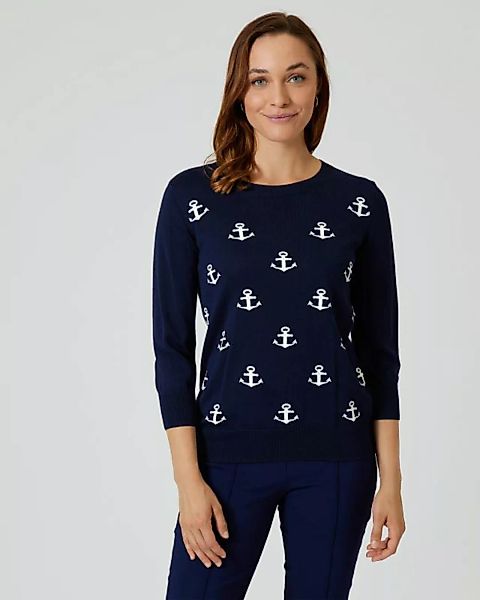 Fiora Blue Pullover mit Anker- oder Vogeldruck günstig online kaufen