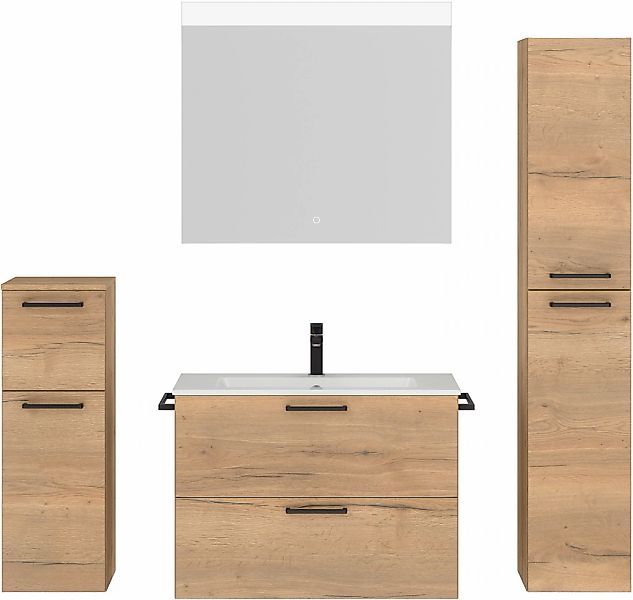 nobilia Badmöbel-Set "Tolvina" vormontiert, mit Soft-Close, 4 Stk. tlg. günstig online kaufen