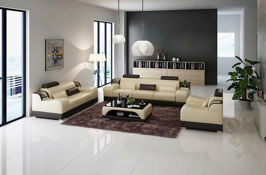 JVmoebel Sofa Design Couch Polster Sofas Leder Modern 3 Sitzer Dreisitzer, günstig online kaufen