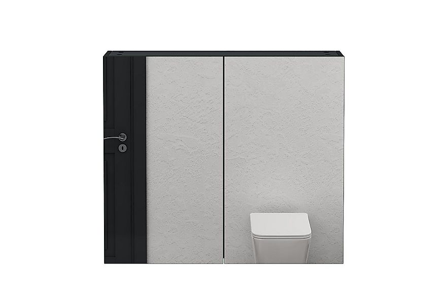 doporro Spiegelschrank Wandschrank Wandspiegel 60/80/100/120x70cm Weiß/Anth günstig online kaufen