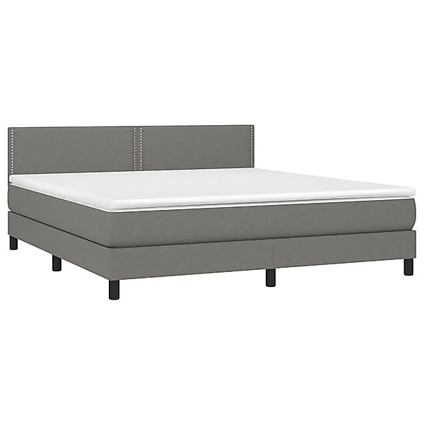 vidaXL Boxspringbett mit Matratze & LED Dunkelgrau 180x200 cm Stoff 3133094 günstig online kaufen