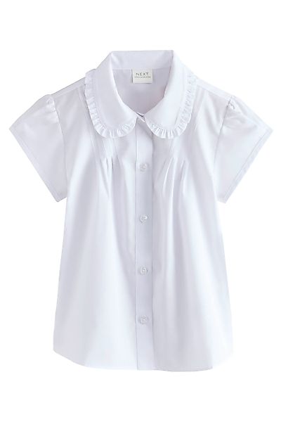 Next Kurzarmbluse Kurzarm-Schulbluse mit gerüschtem Kragen günstig online kaufen