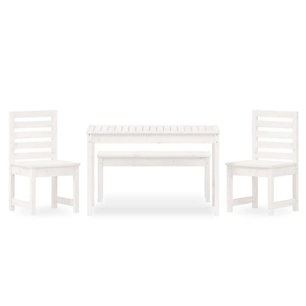 vidaXL 4-Tlg Garten-Essgruppe Weiß Massivholz Kiefer 3154702 günstig online kaufen