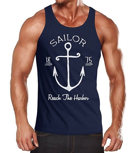 Neverless Tanktop Herren Tank-Top Anker Spirit Vintage Segeln Vintage Muske günstig online kaufen