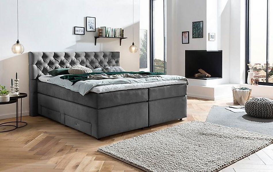 Belanoti Boxspringbett Lara (Boxspringbett 160x200 mit vier Schubladen Stau günstig online kaufen