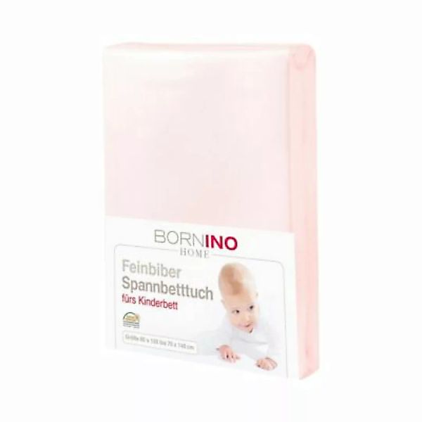 bornino Feinbiber-Spannbetttuch 60x120 cm - 70x140 cm rosa Gr. one size günstig online kaufen