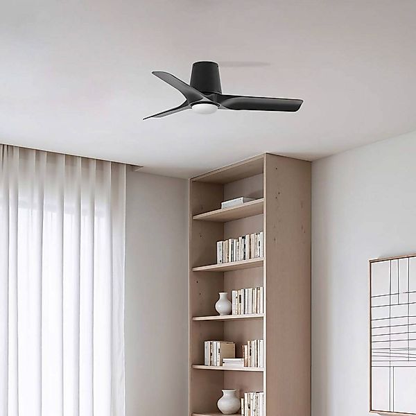 LED-Deckenventilator Hey, schwarz, DC, leise, Ø 90 cm, CCT günstig online kaufen