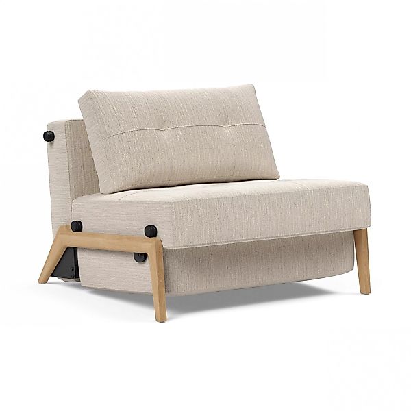 Innovation - Cubed 02 Sessel Eiche - natur/Stoff 612 Blida Sand Grey /BxHxT günstig online kaufen