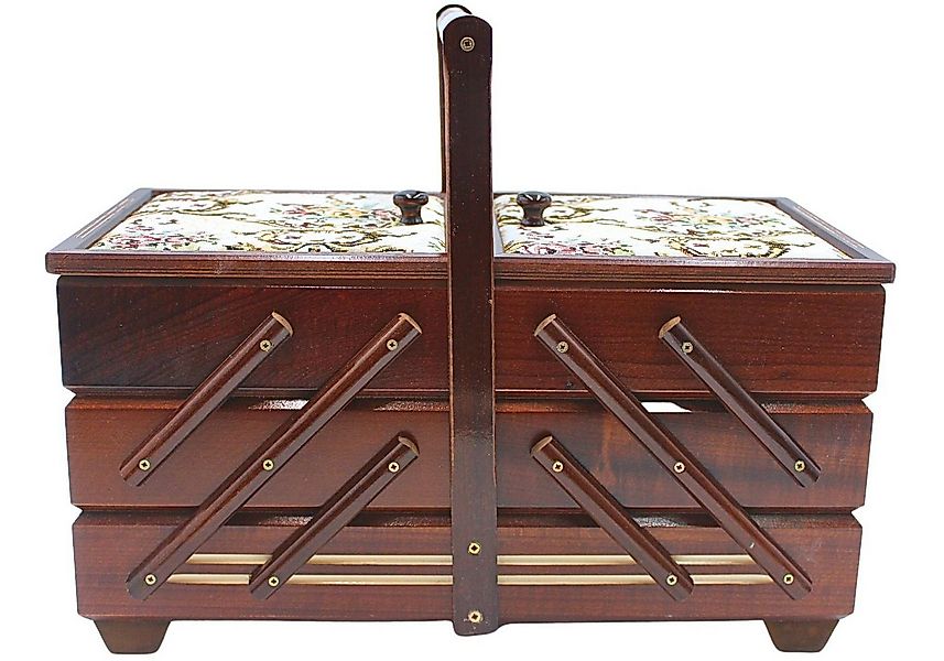 Dekohelden24 Nähkorb Hochwertiger Nähkasten, Nähkästchen aus Furnierholz mi günstig online kaufen