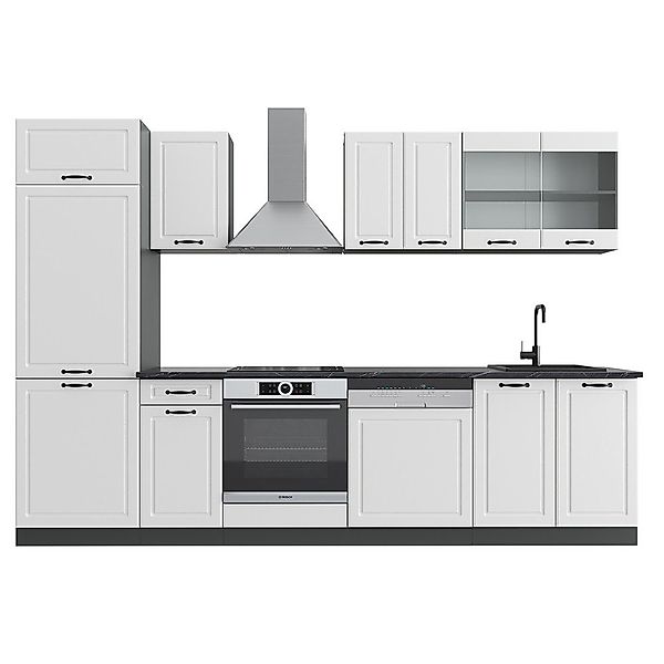 Vicco Küchenzeile R-Line, Weiß Landhaus/Anthrazit, Ohne günstig online kaufen