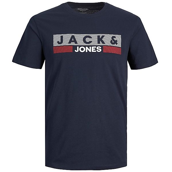 Jack&Jones T-Shirt mit Label-Print Farbe blau Größe: 5XL günstig online kaufen