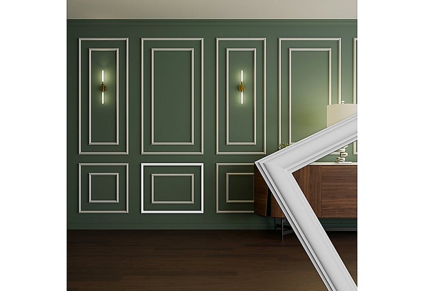 Hexim Stuckleiste RM01-E 75x60 cm, E - 60 x 75 cm, Wandrahmen Sets HDPS wei günstig online kaufen