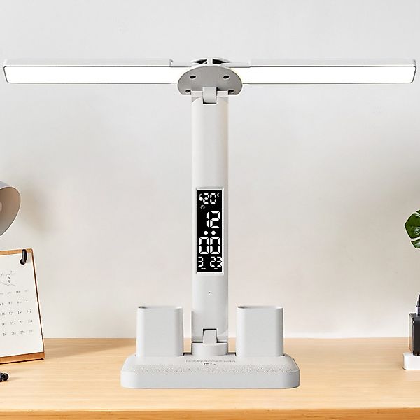 REDOM LED Schreibtischlampe Tischlampe mit Doppel-Lampenkopf günstig online kaufen