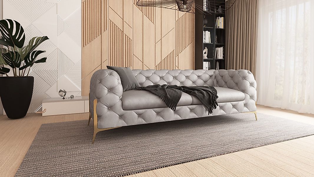 S-Style Möbel Chesterfield-Sofa 3-Sitzer Jersey mit günstig online kaufen