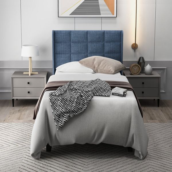 Flieks Polsterbett (1-tlg), Einzelbett Holzbett Leinen günstig online kaufen