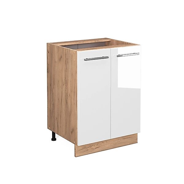 Vicco Küchenunterschrank Fame-Line Weiß Hochglanz/Goldkraft Eiche 60 cm ohn günstig online kaufen