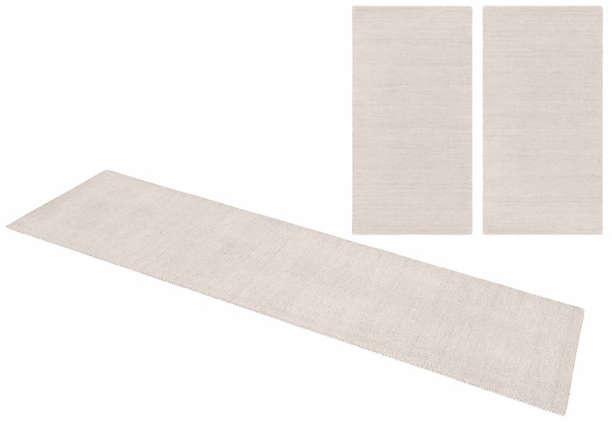 THEKO Bettumrandung "Gabbeh Uni, Handweb Teppich, meliert, reine Wolle" Höh günstig online kaufen