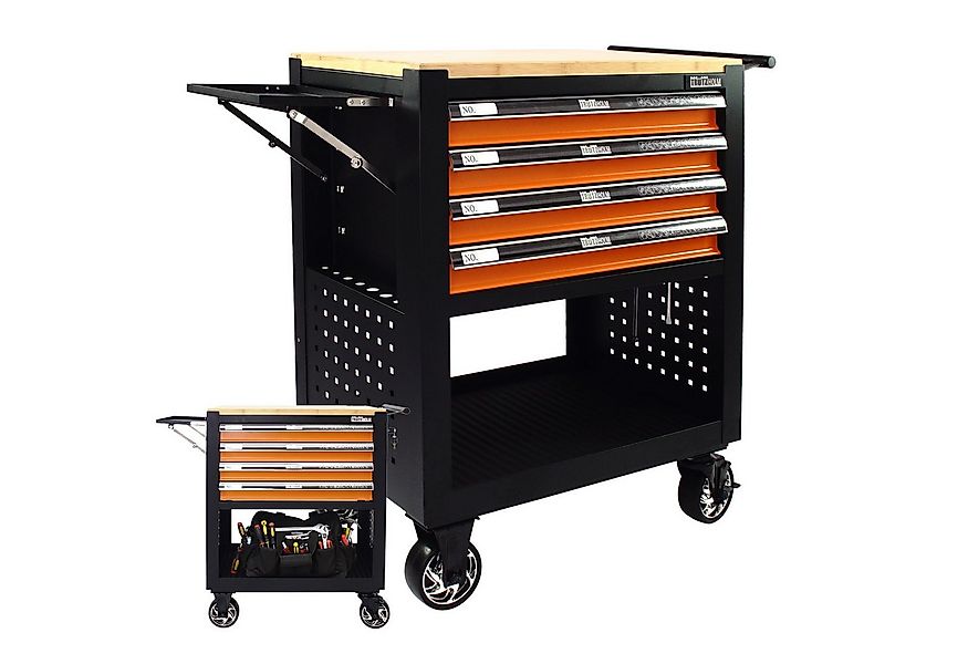 TRUTZHOLM Werkstattwagen 4 Schubladen leer Hartholz Arbeitsplatte Profi Com günstig online kaufen