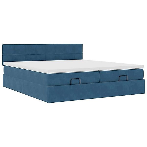 vidaXL Bett Ottoman-Bett mit Matratzen Dunkelblau 180x200 cm Samt günstig online kaufen