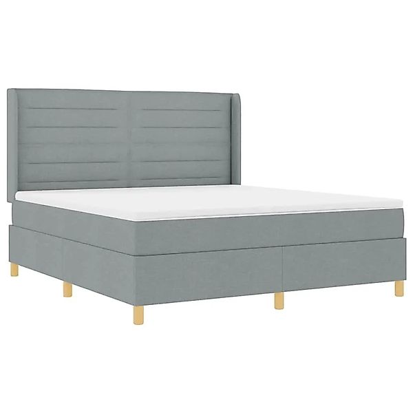 vidaXL Boxspringbett mit Matratze Hellgrau 140 x 200 cm Stoff 3343644 günstig online kaufen
