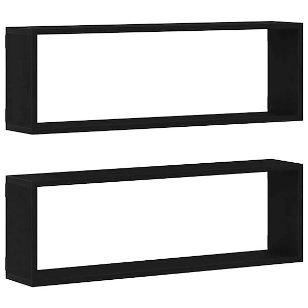 vidaXL Wandregale mit Regal 2 Stk Schwarz Eichen-Optik 80 x 15 x 26 cm 8626 günstig online kaufen