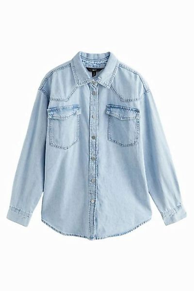 Next Jeanshemd Oversize-Denimhemd aus 100 % Baumwolle – Petite (1-tlg) günstig online kaufen