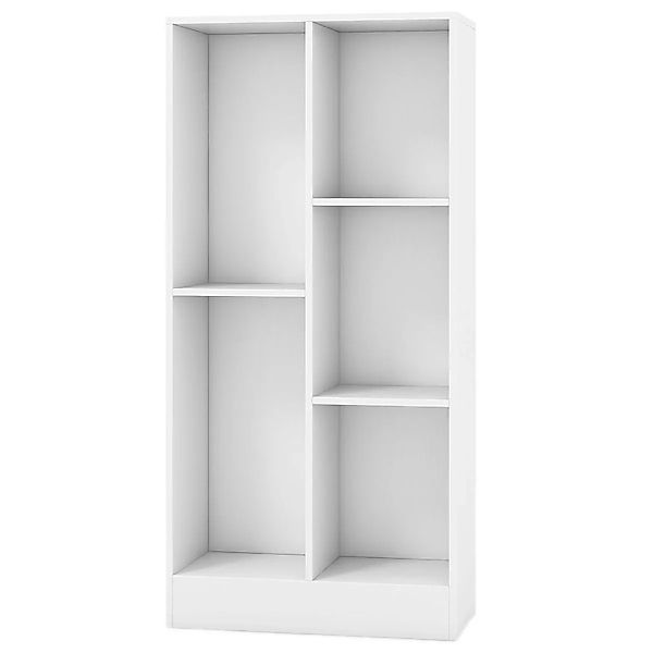 Costway Bücherregal 5 Fächern 50 x 24 x 104 cm Weiß günstig online kaufen