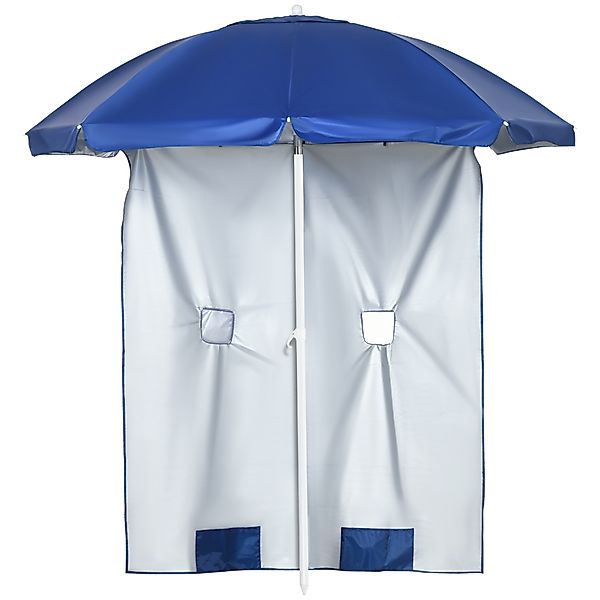 Outsunny Strandschirm mit Seitenwand Ø191 x 211 cm neigbar Sonnenschirm mit günstig online kaufen