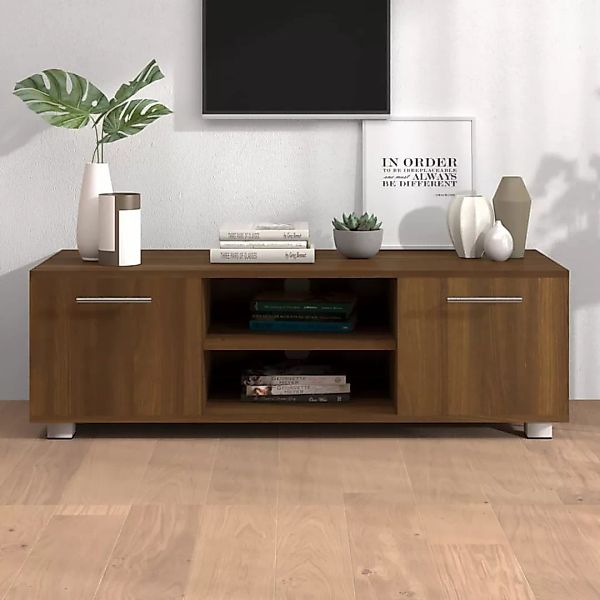 Vidaxl Tv-schrank Braun Eichen-optik 110x40x35 Cm Holzwerkstoff günstig online kaufen