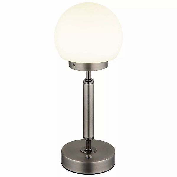 GLOBO LED-Tischleuchte Opal anthrazit Glas Metall Kunststoff H/D: ca. 28,5x günstig online kaufen