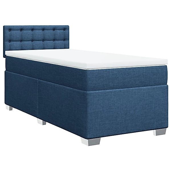 vidaXL Boxspringbett mit Matratze Blau 100x200 cm Stoff2101691 günstig online kaufen