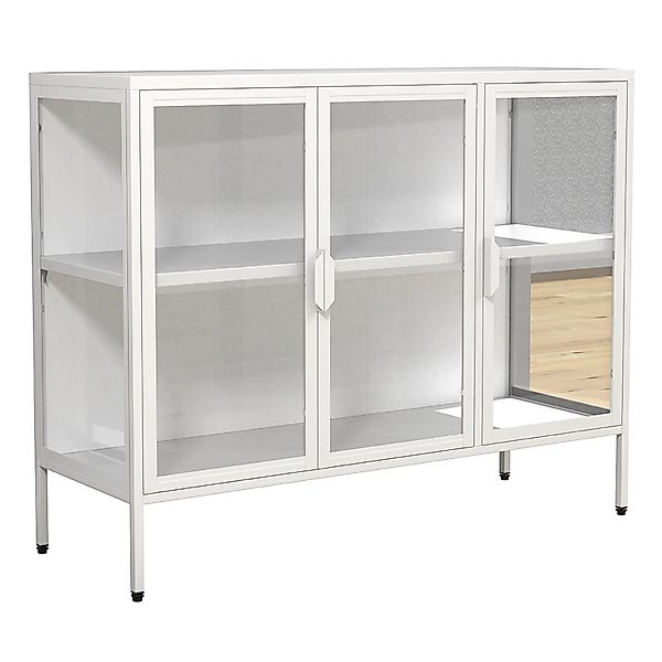ebuy24 FlokaL Vitrinenschrank 3 Türen Weiß günstig online kaufen