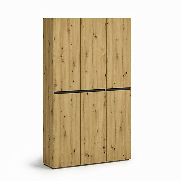 KITALY Schuhschrank in Artisan Eiche - 120x200x34cm (BxHxT) günstig online kaufen