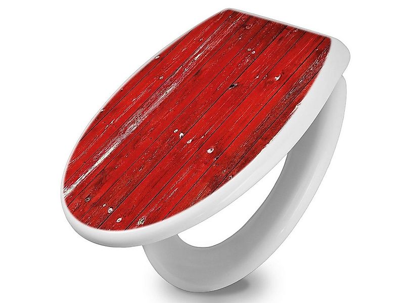 banjado WC-Sitz mit Absenkautomatik Motiv Rote Holzlatten (umweltfreundlich günstig online kaufen