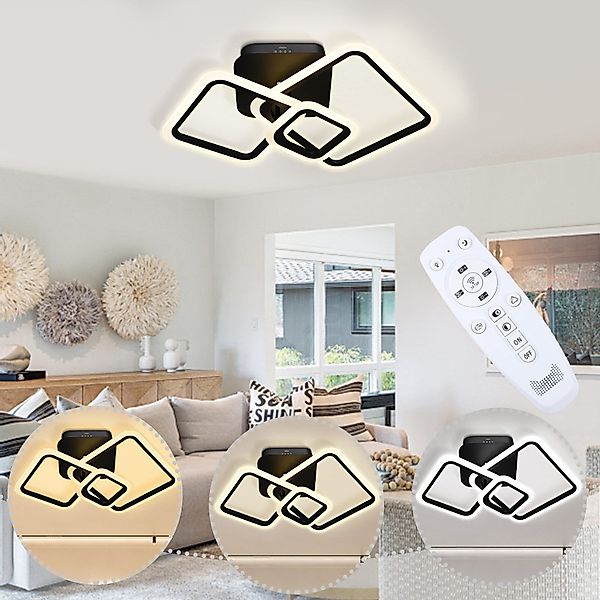 Jibenhome Deckenleuchte LED Deckenlampen Schwarz Dimmbar günstig online kaufen
