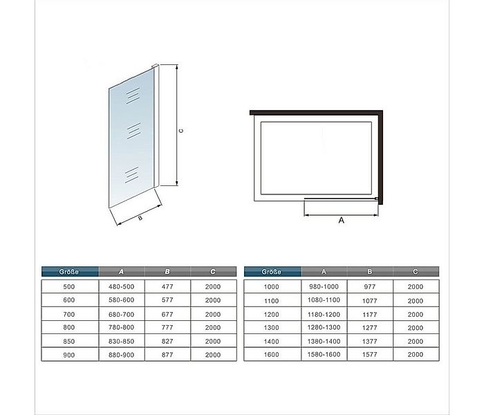 duschspa Walk-in-Dusche 8mm ESG Duschwand Duschabtrennug mit Ablagebrett & günstig online kaufen
