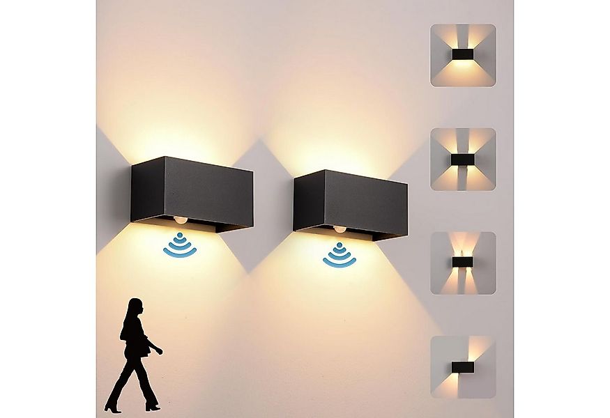 KUKAK LED Außen-Wandleuchte, LED fest integriert, verstellbarer Abstrahlwin günstig online kaufen