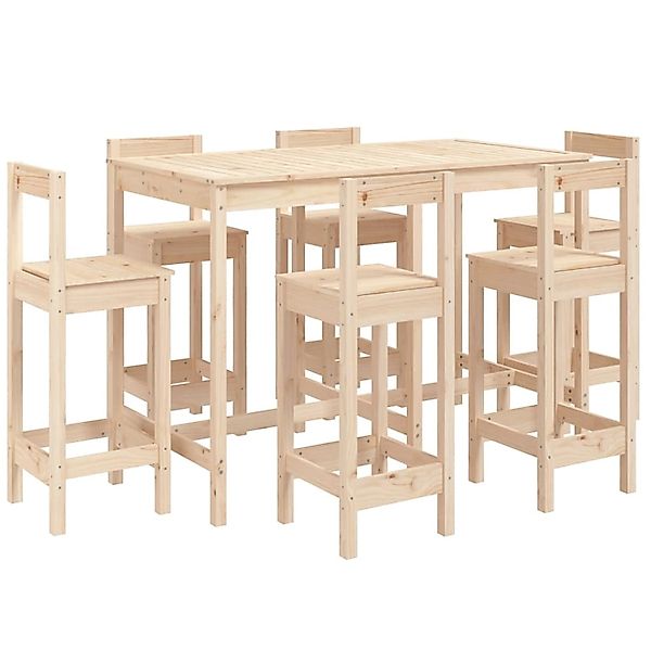 vidaXL 7-tlg Gartenbar-Set Massivholz Kiefer Modell 1 günstig online kaufen
