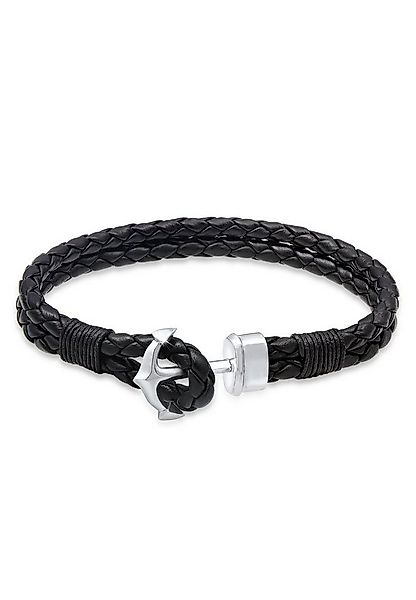 Kuzzoi Armband Lederarmband mit Anker 925 Sterling Silber günstig online kaufen