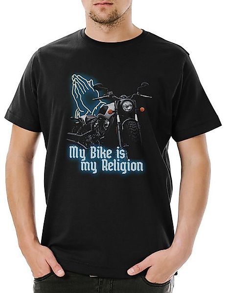 Urban Backwoods Print-Shirt My Bike Is My Religion Herren T-Shirt Rider Bik günstig online kaufen