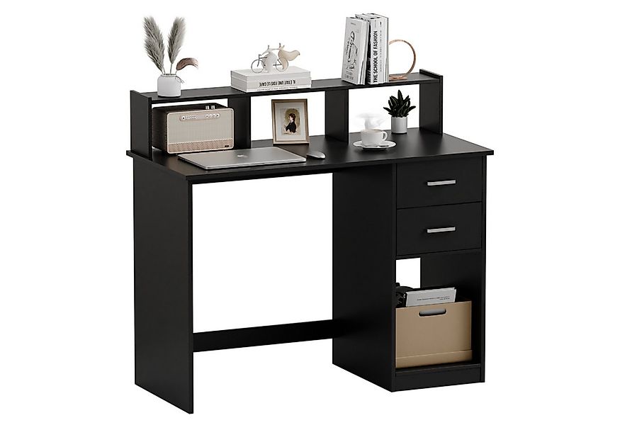 Mondeer Schreibtisch Computertisch, mit 2 Schubladen, Regal & Schrank 105x9 günstig online kaufen