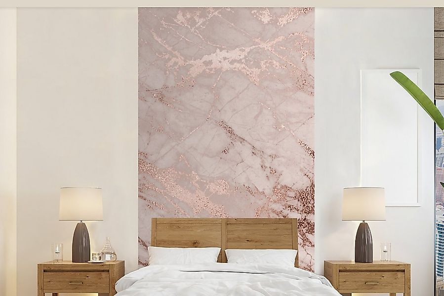 MuchoWow Fototapete Marmor - Rosa - Luxus - Marmoroptik - Glitzer - Design, günstig online kaufen
