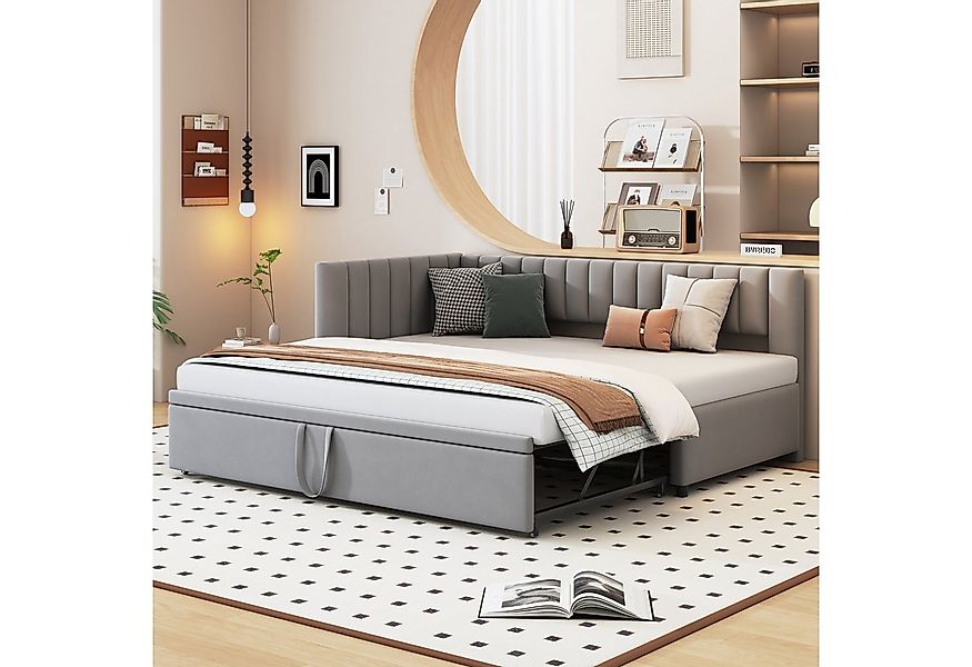 Odikalo Schlafsofa Schlafcouch 90x200 180x200 Auszug, Multifunktionales L-f günstig online kaufen