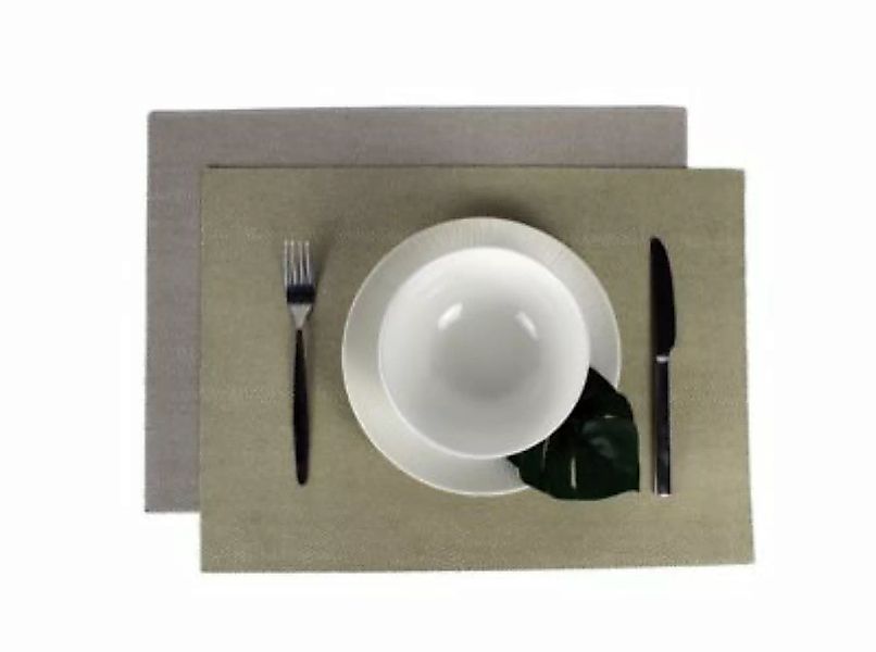 Signature Home Collection Tischset 6-er Rochen zweifarbig Nautica grau/grün günstig online kaufen