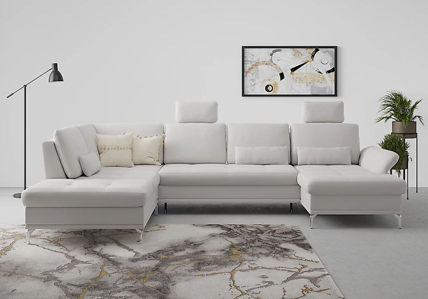 Home affaire Wohnlandschaft "Palm Beach U-Form" Federkern, mit Sitztiefenve günstig online kaufen