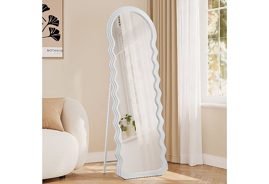 SONGMICS Standspiegel, Wellenform, Bodenspiegel, mit Ständer, MDF-Rahmen, k günstig online kaufen
