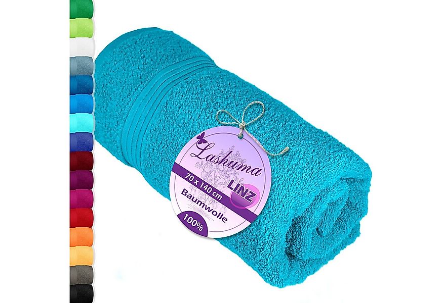 Lashuma Duschtuch - Badetuch Linz, Frottee (1-St), Blaues Handtuch Dusche 7 günstig online kaufen