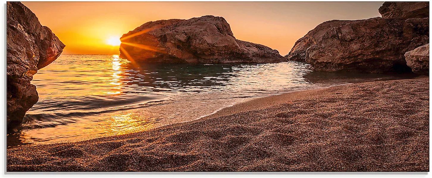 Artland Glasbild "Sonnenuntergang und Strand" Strand 1 Stk. tlg. in verschi günstig online kaufen