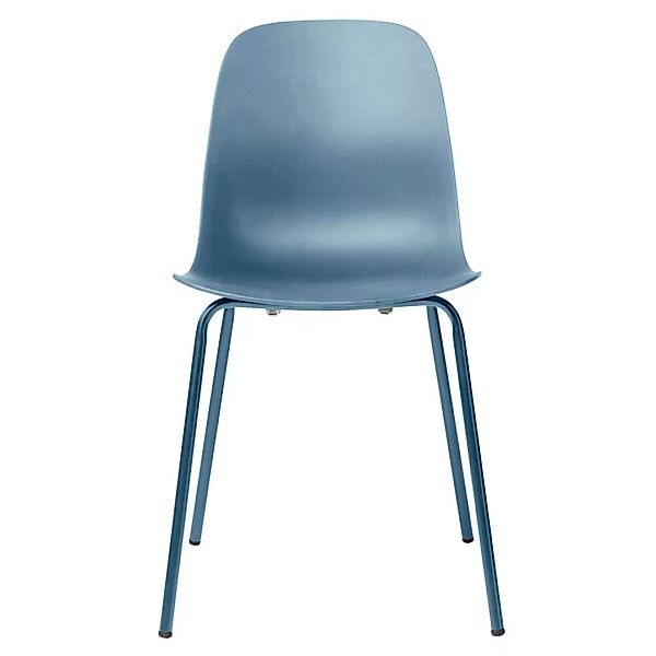 Kunststoff Stühle in Blaugrau Metallgestell (4er Set) günstig online kaufen