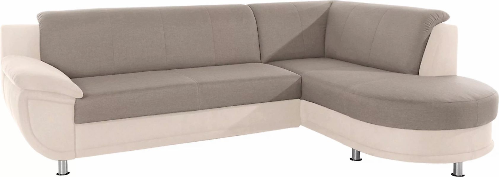 TRENDMANUFAKTUR Ecksofa »Rondo 3, zeitlos und bequem, Materialmix, breite A günstig online kaufen